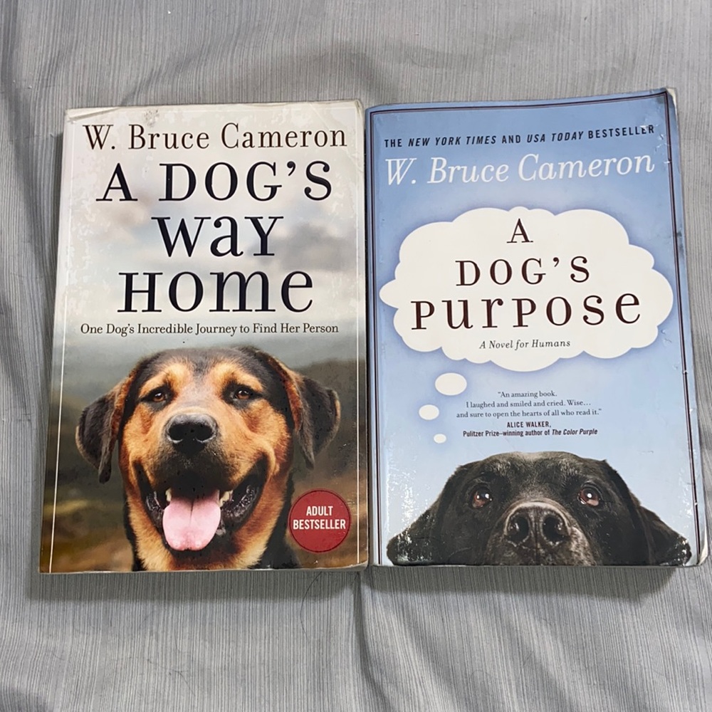 A dogs way home and a dogs purpose books